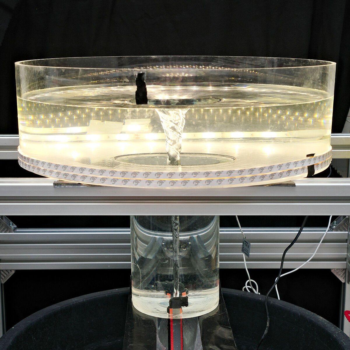 A water vortex used to study protoplanetary disks.